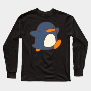 Angry Running Penguin Long Sleeve T-Shirt
